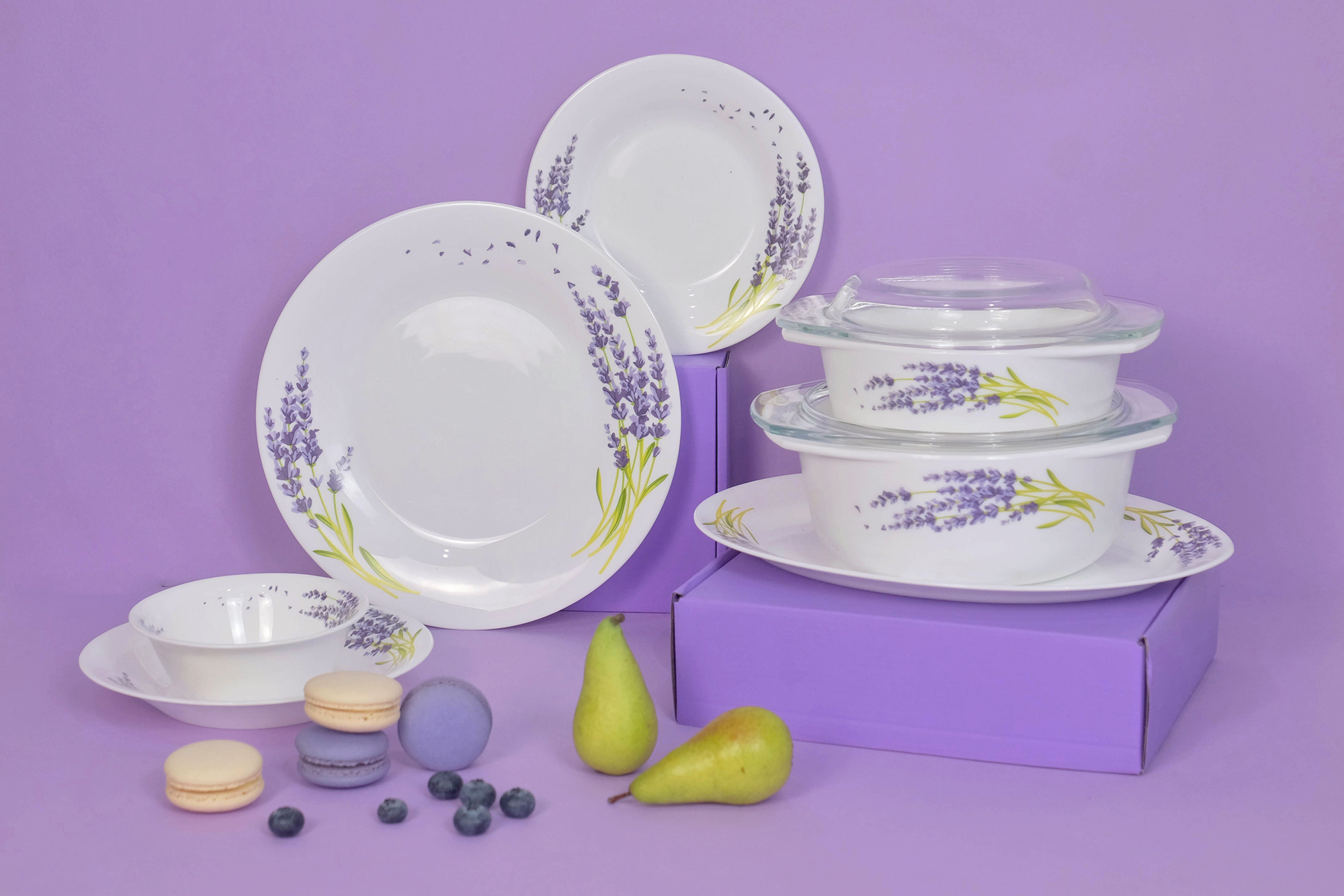 Dinexe Opal Glass Dinnerware Set 24pcs - Lavender
