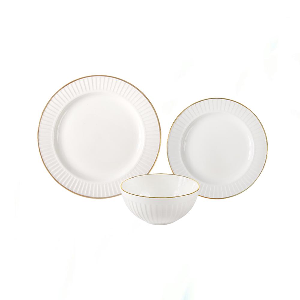 Drape Gold Dinnerware Set 18 Pcs