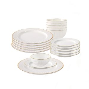 Drape Gold Dinnerware Set 18 Pcs