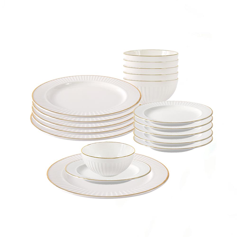 Drape Gold Dinnerware Set 18 Pcs