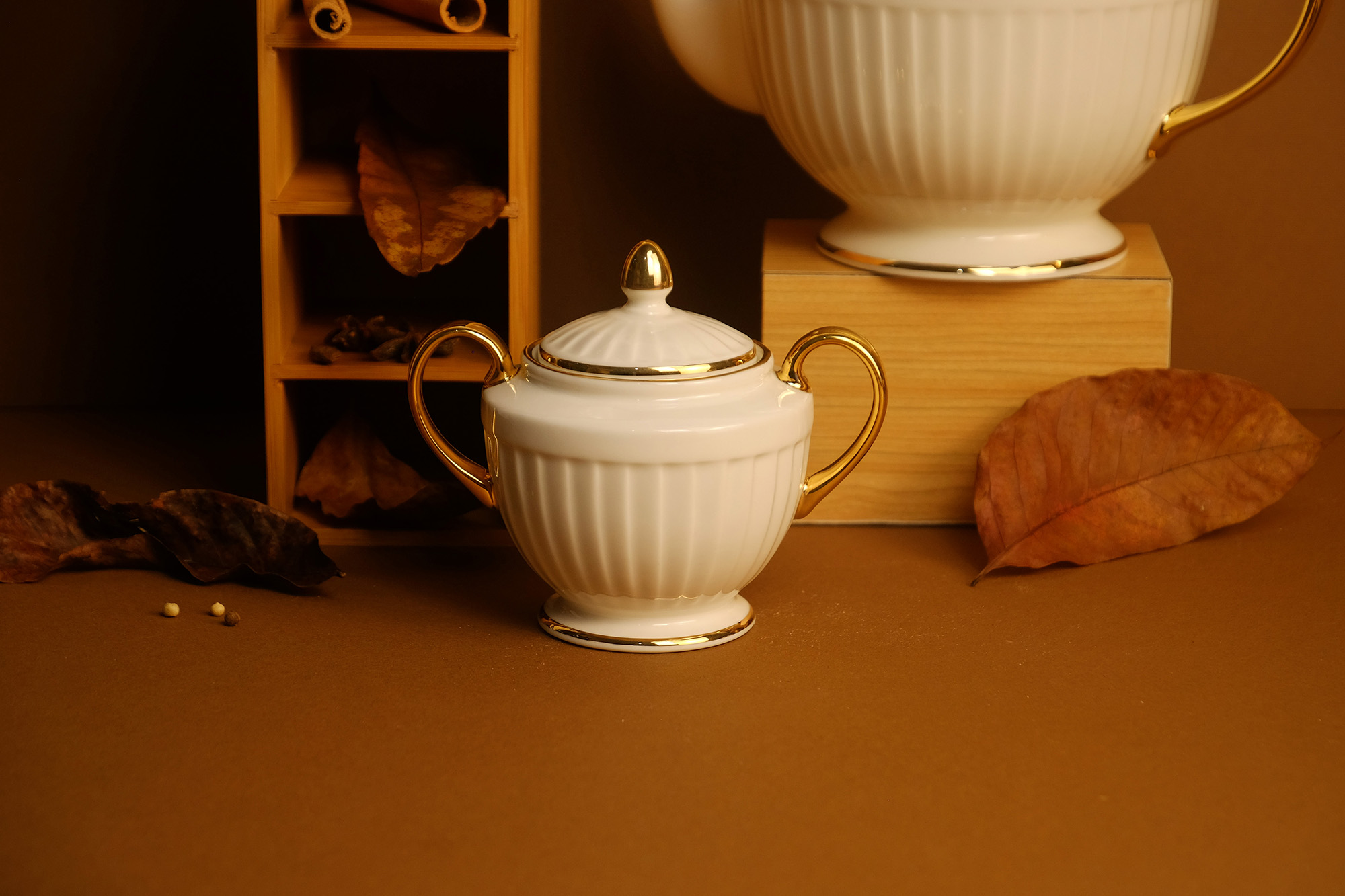 Drape Gold Sugar Bowl