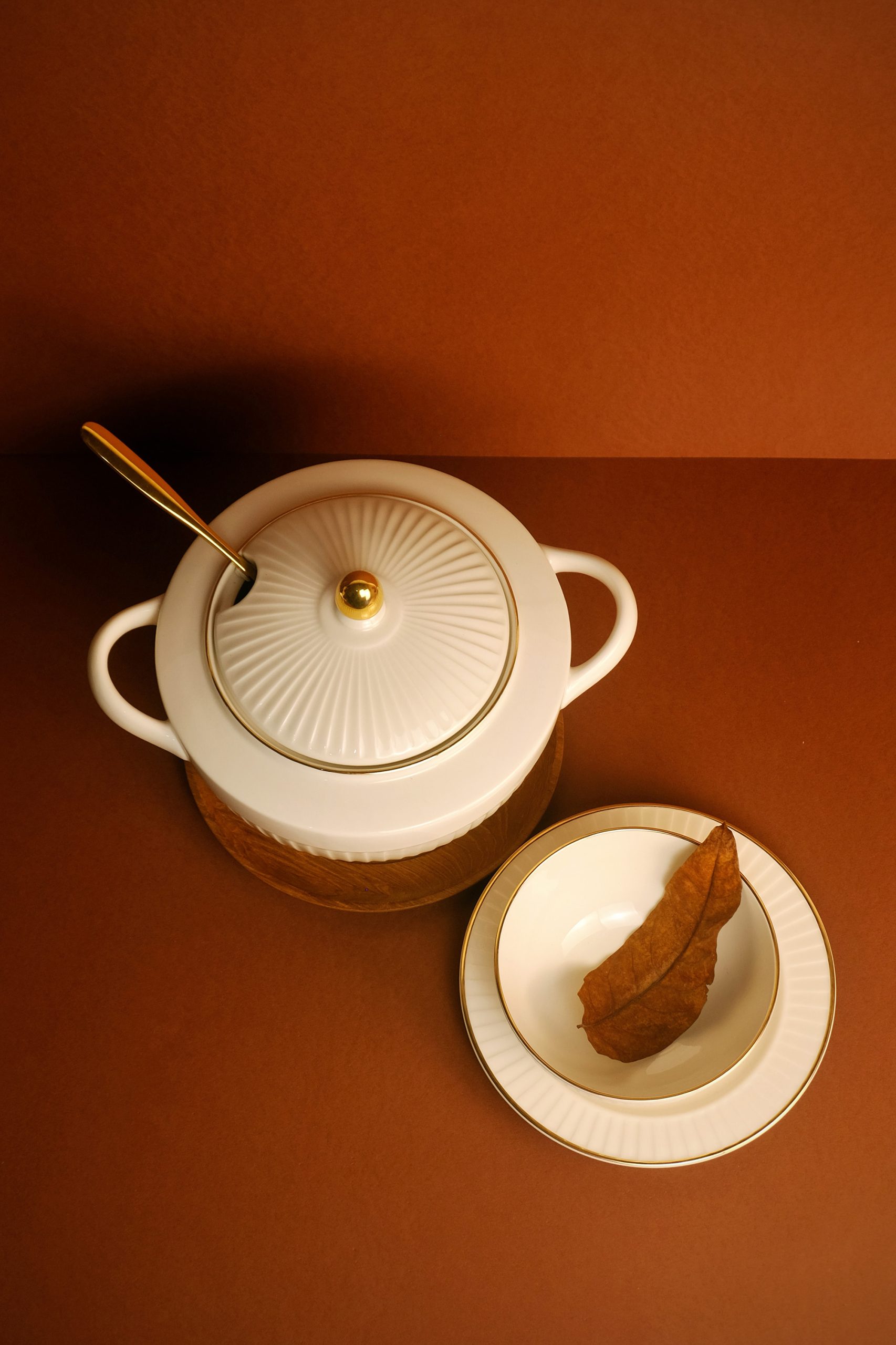 Drape Gold Soup Tureen