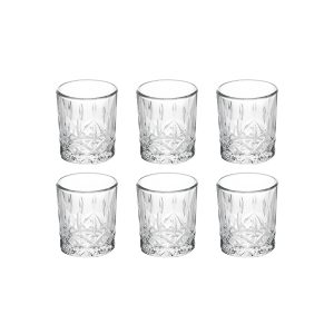 Doppio Glass Tumbler 8.0 Oz Set 6pcs - Diamond