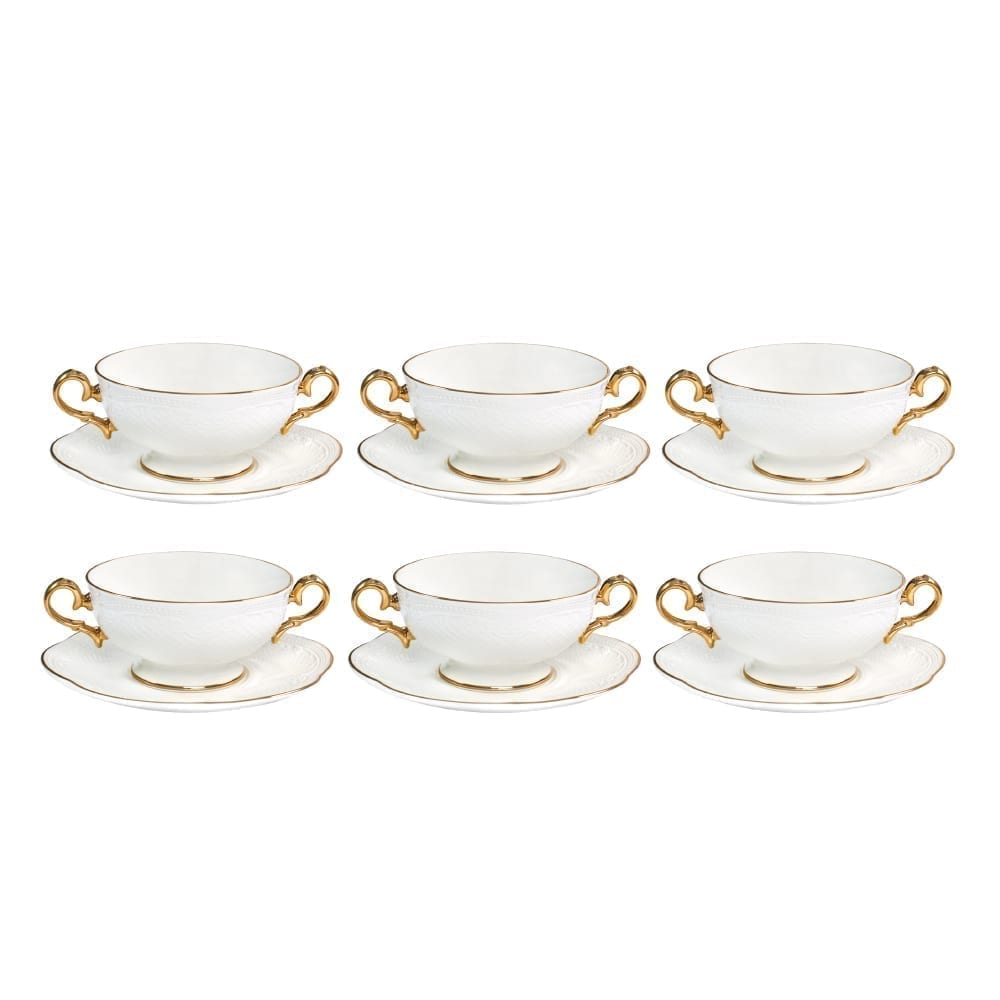 Noble Gold Footed Soup Cup & Saucer