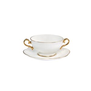 Noble Gold Footed Soup Cup & Saucer