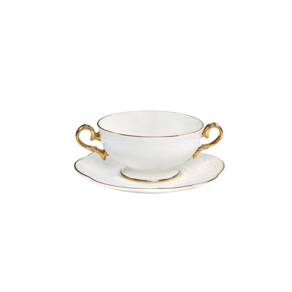 Noble Gold Footed Soup Cup & Saucer