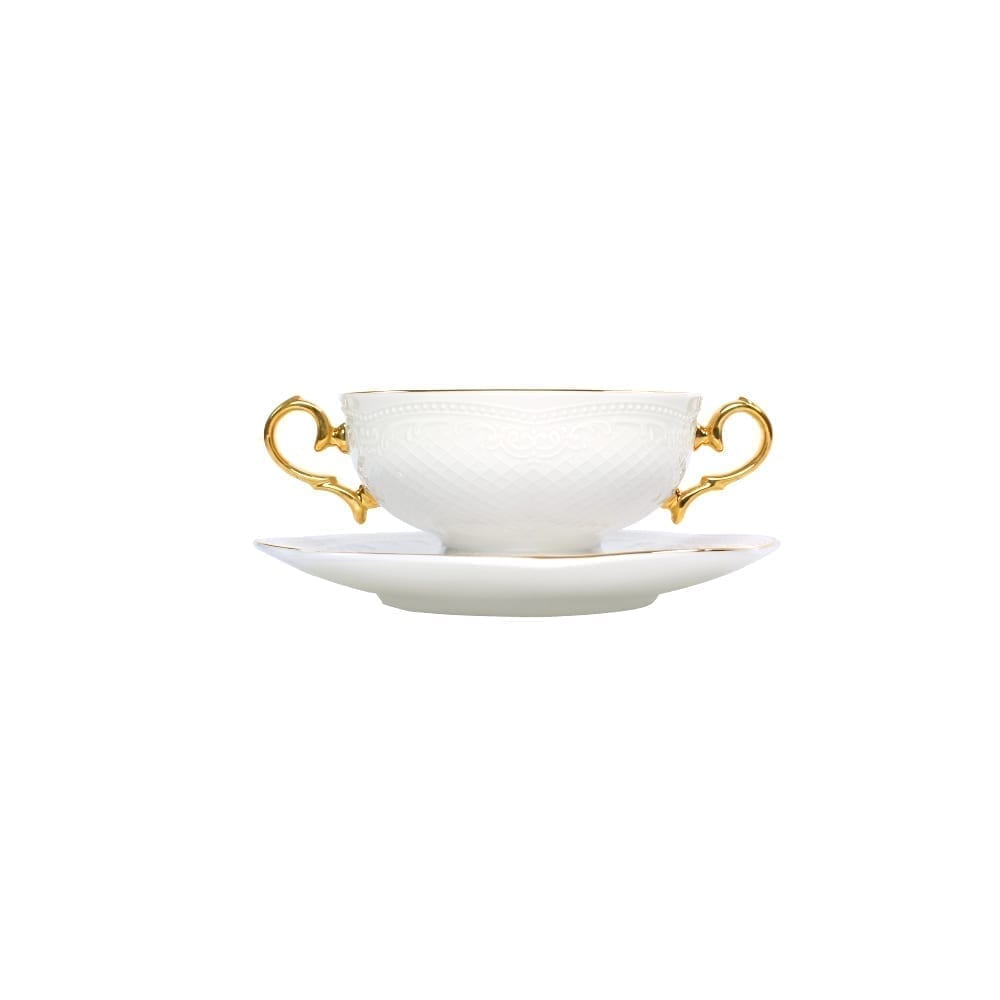 Noble Gold Footed Soup Cup & Saucer