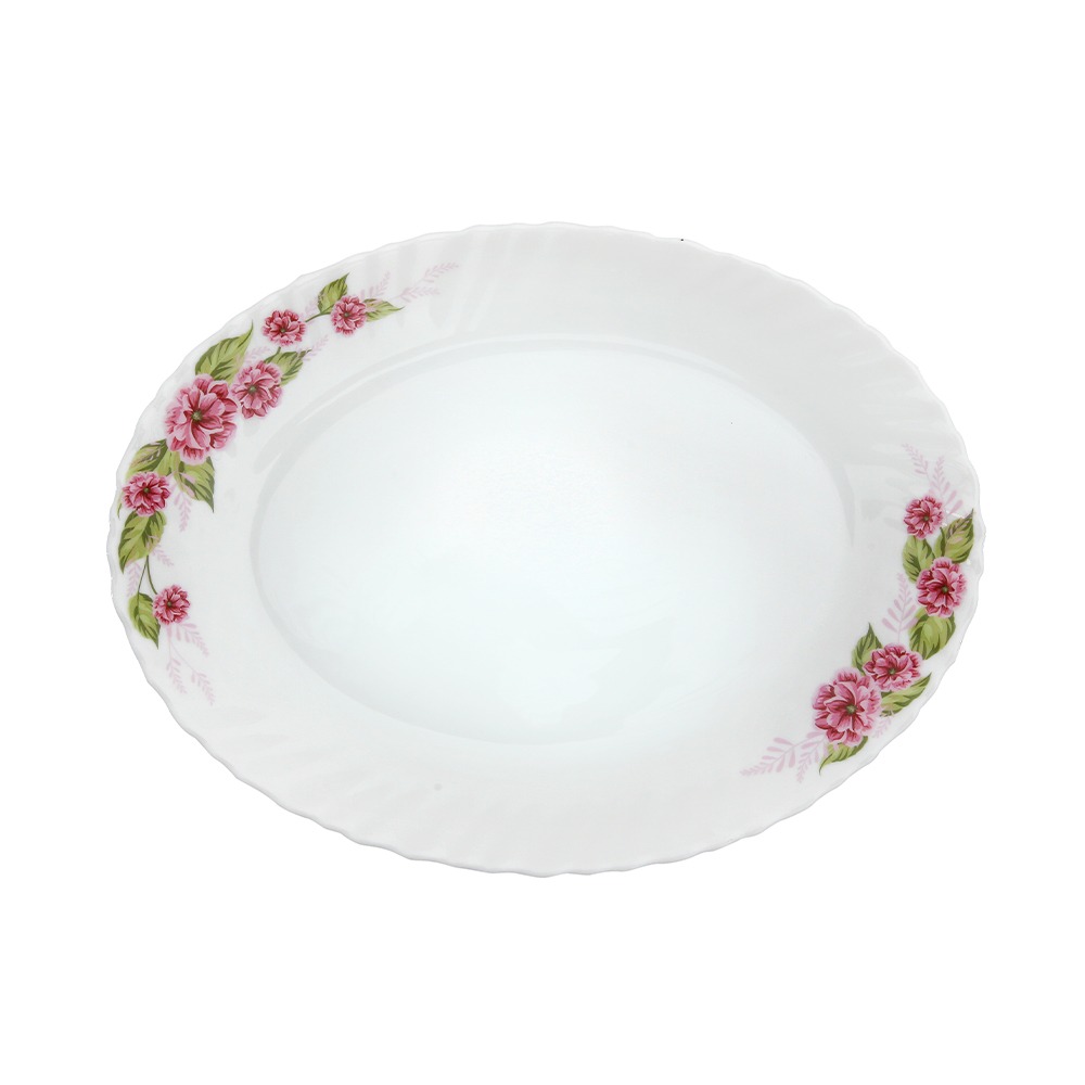 Dinexe Opal Glass Dinnerware Set 24pcs - Wavy Camellia Bloom