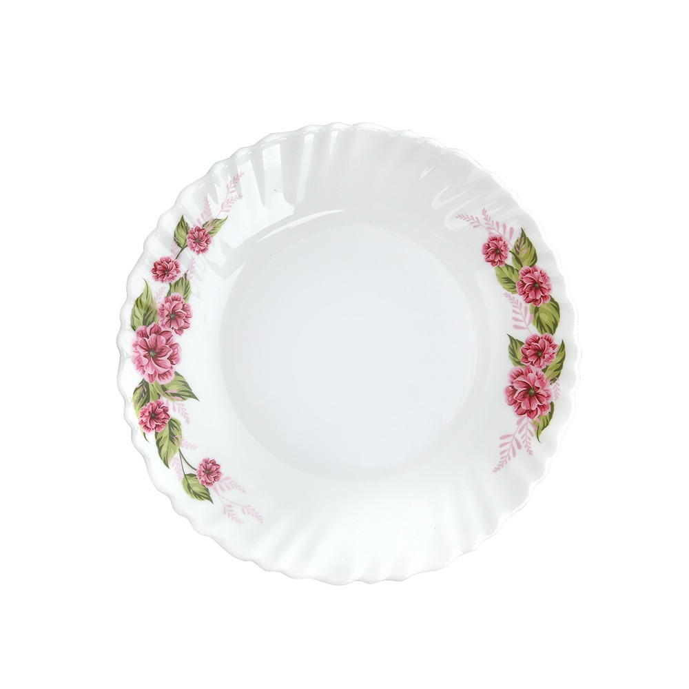 Dinexe Opal Glass Dinnerware Set 24pcs - Wavy Camellia Bloom