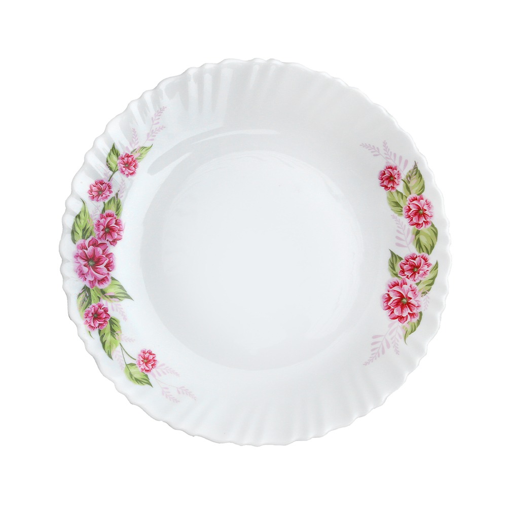 Dinexe Opal Glass Dinnerware Set 24pcs - Wavy Camellia Bloom