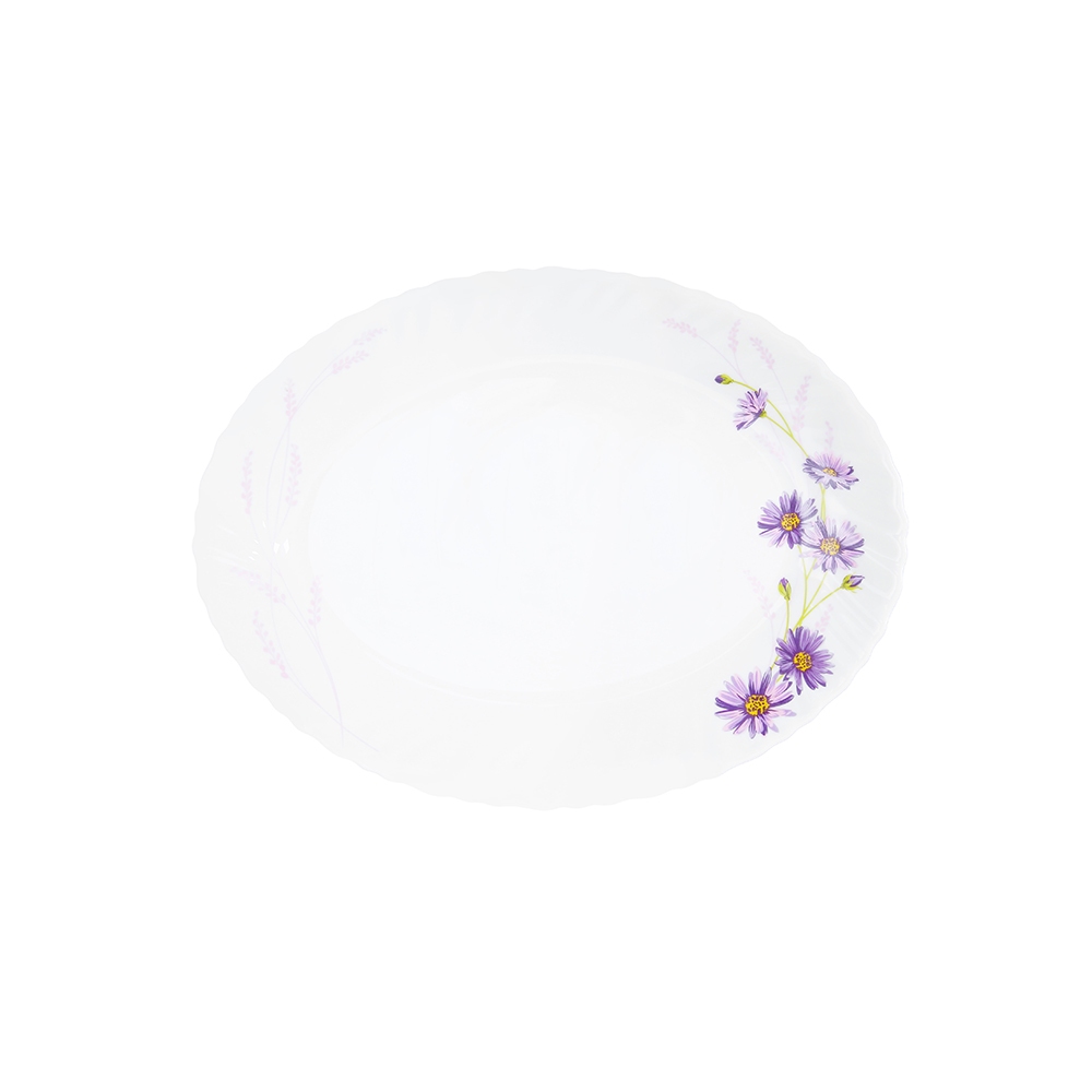 Dinexe Opal Glass Dinnerware Set 24pcs - Wavy Purple Daisy