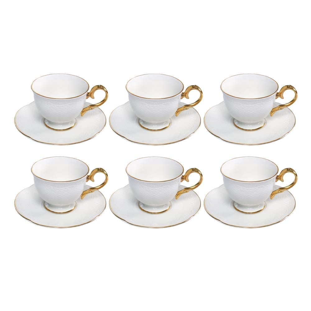 Noble Gold Teapot And Cup & Saucer Set 13pcs