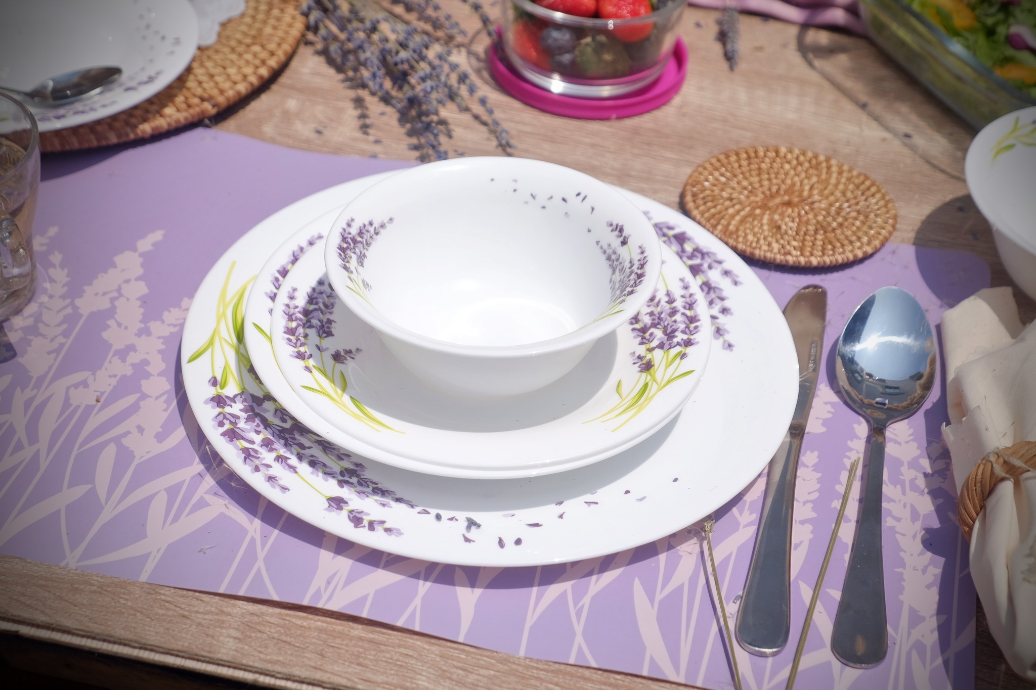 Dinexe Opal Glass Dinnerware Set 24pcs - Lavender