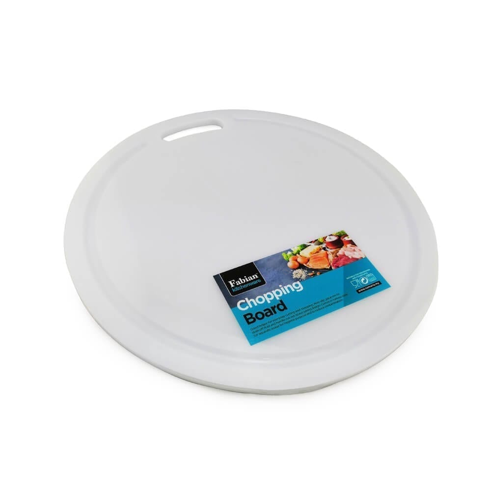 Fabian Round Plastic Chopping Board - White