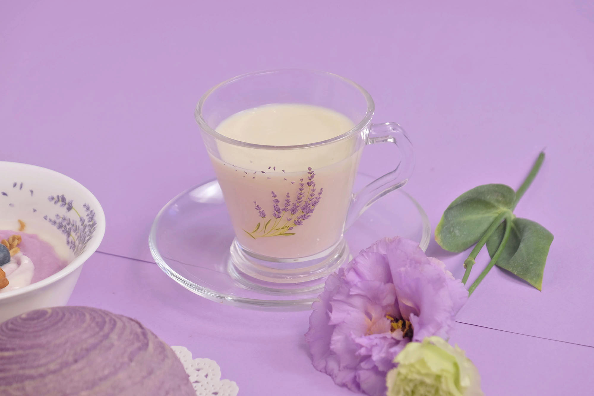 Doppio High Borosilicate Teapot and Cup Set 13pcs - Lavender