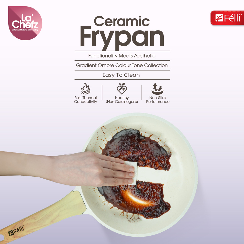 La' Chefz Ceramic Frypan 24cm - Indigo Purple