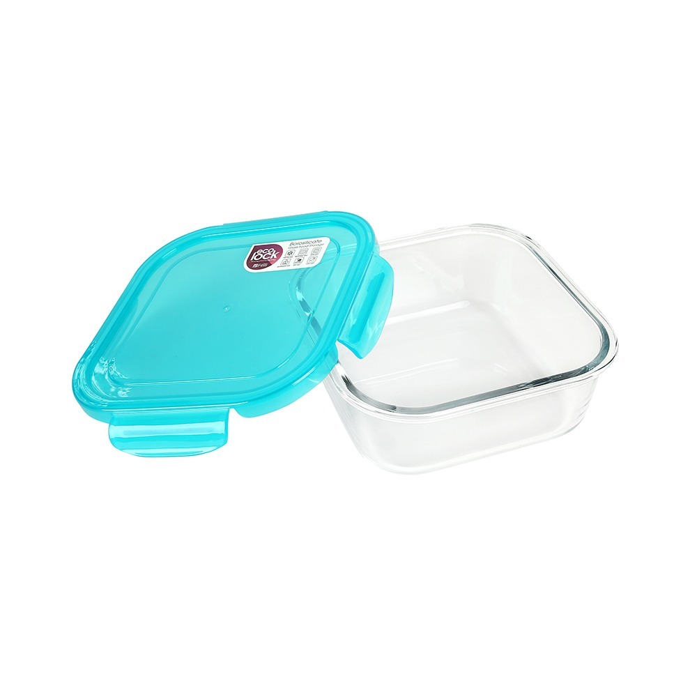 Ecolock Borosilicate Glass Food Storage Container 1100 Ml - Turquoise