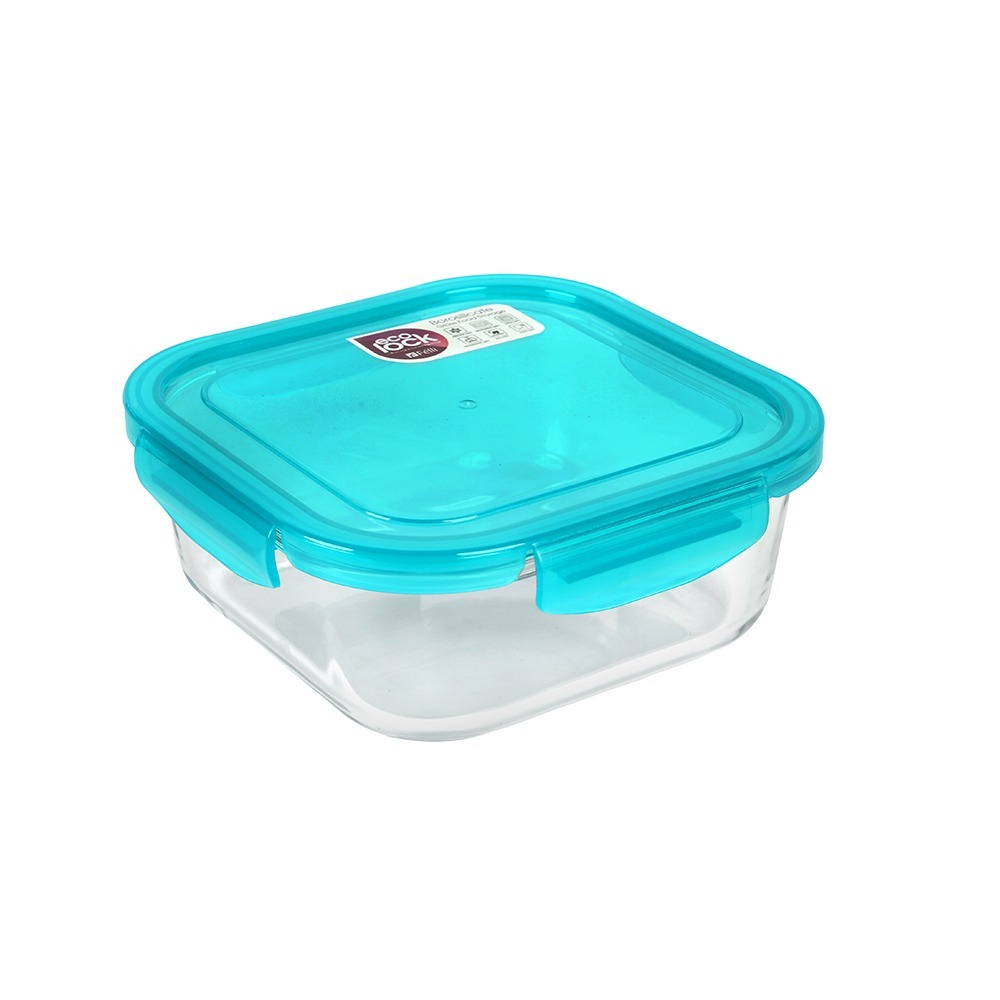 Ecolock Borosilicate Glass Food Storage Container 1100 Ml - Turquoise