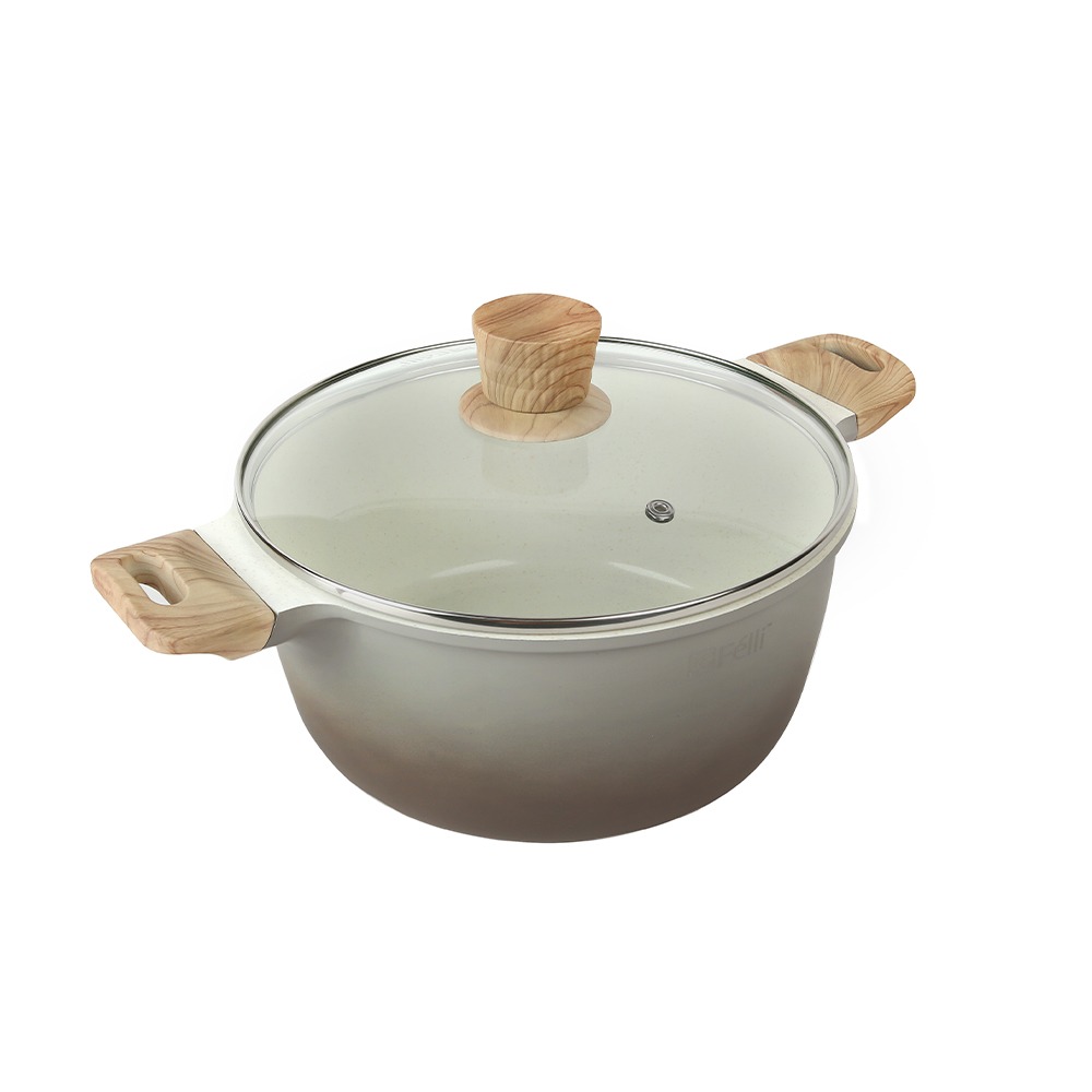La' Chefz Ceramic Casserole With Lid 24cm - Larva Grey