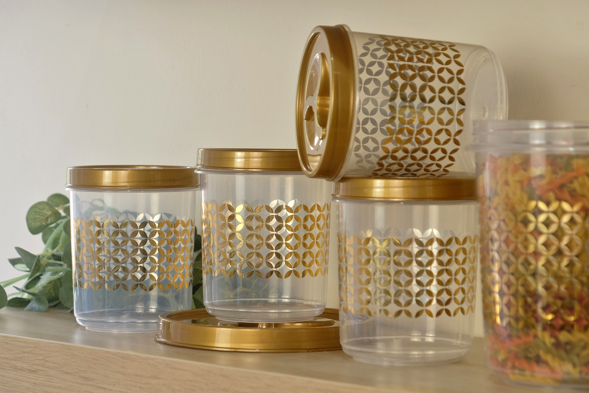 Jumbo Air Tight Canister Set 6pcs - Balang Raya Emas