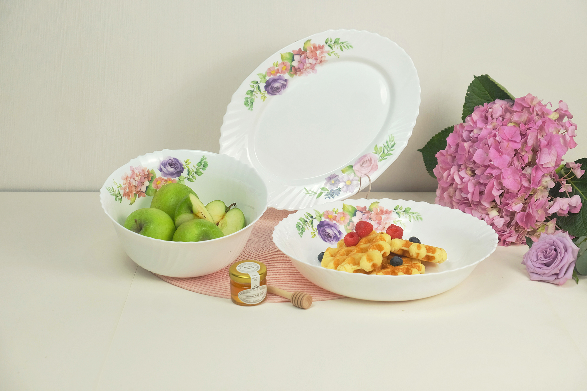 Dinexe Opal Glass Serving Deep Plate 11" Set 2pcs - La' Rossa