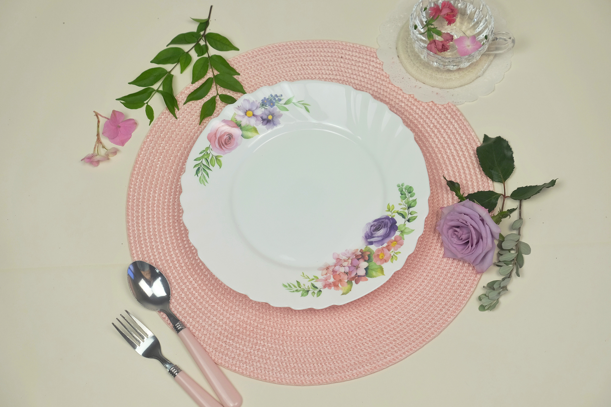 Dinexe Opal Glass Dinner Plate 10" Set 2pcs - La' Rossa