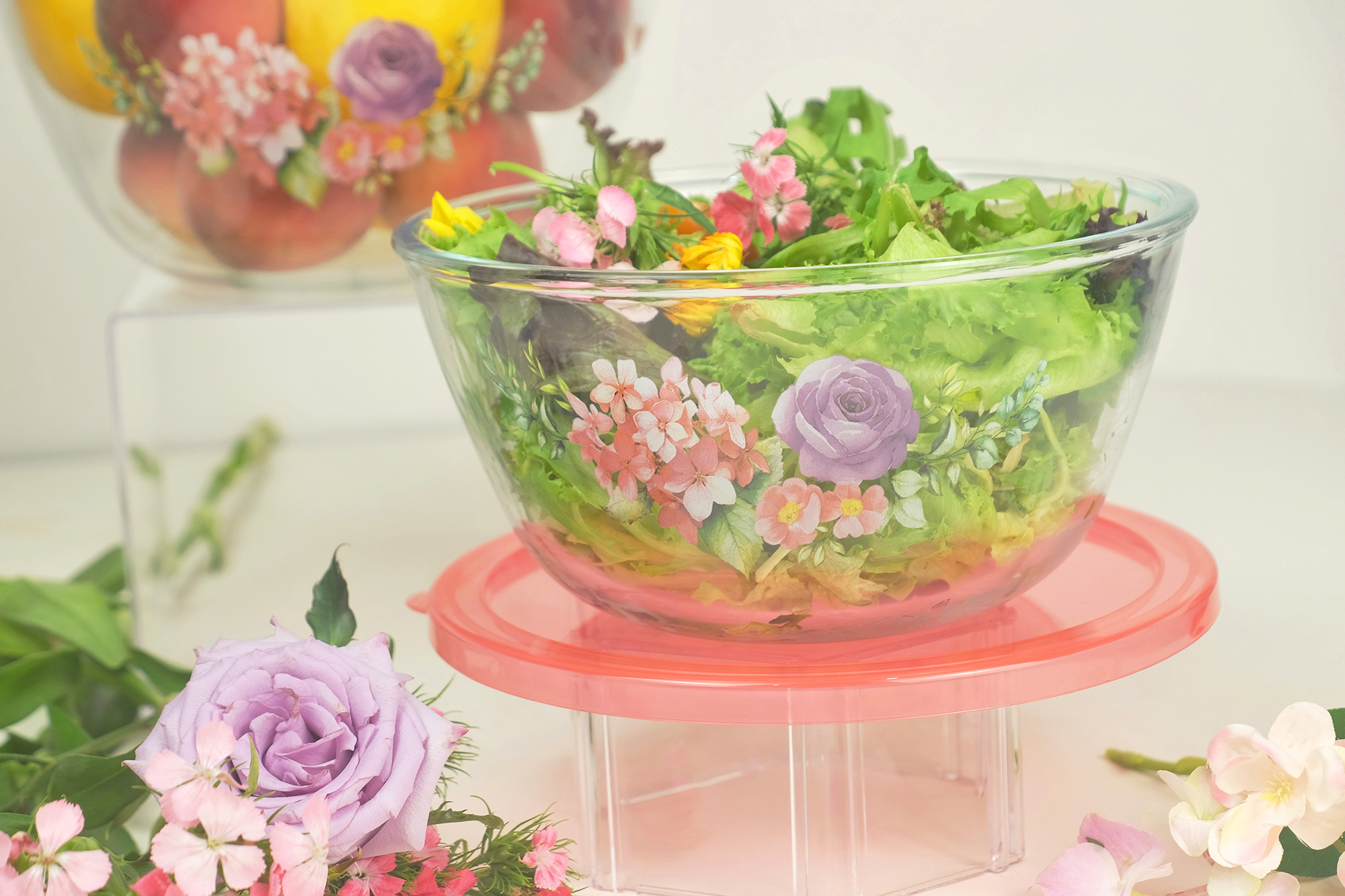 Ecolock High Borosilicate Glass Round Bowl with Lid Set 4pcs - La' Rossa