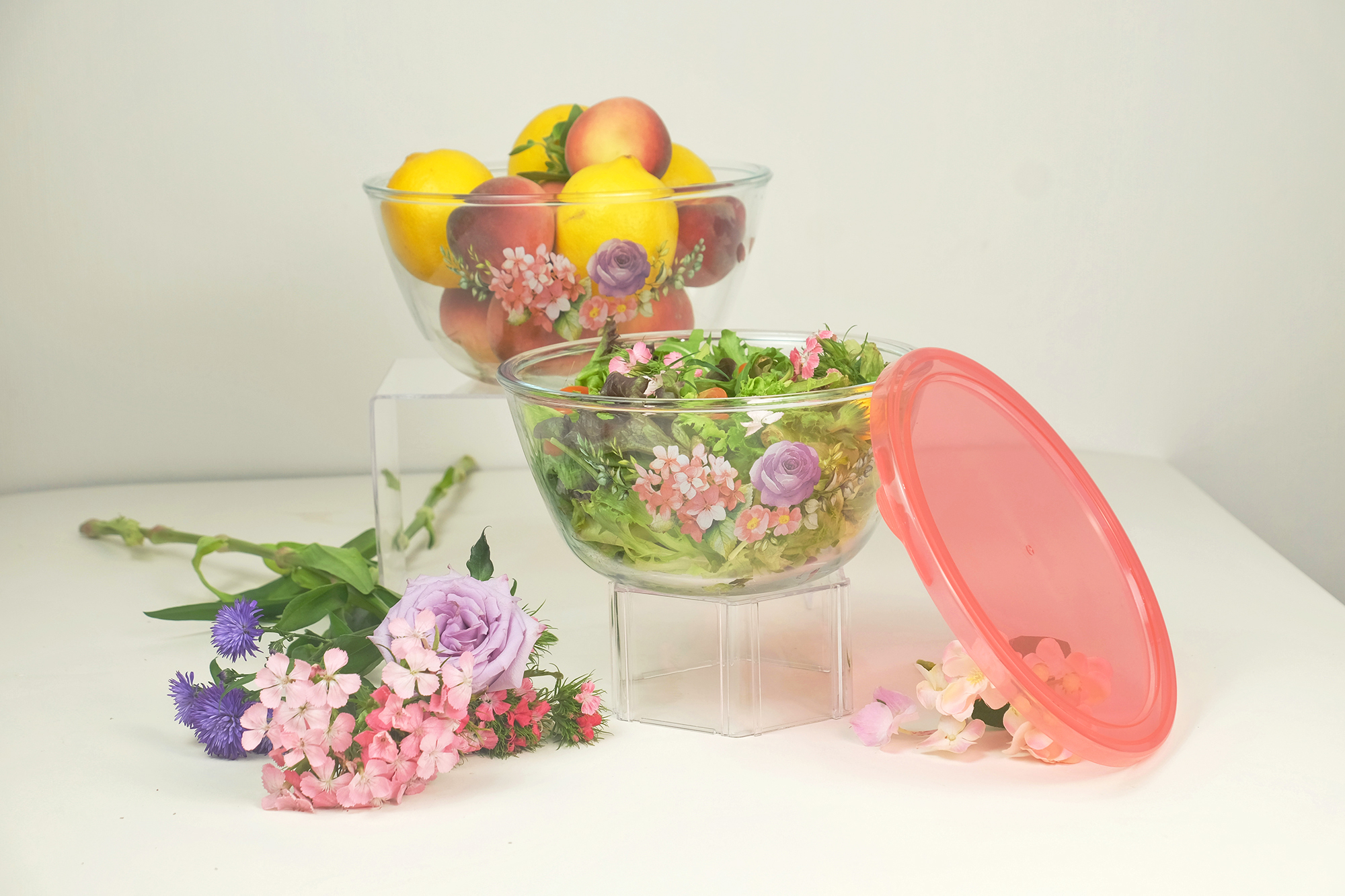 Ecolock High Borosilicate Glass Round Bowl with Lid Set 4pcs - La' Rossa