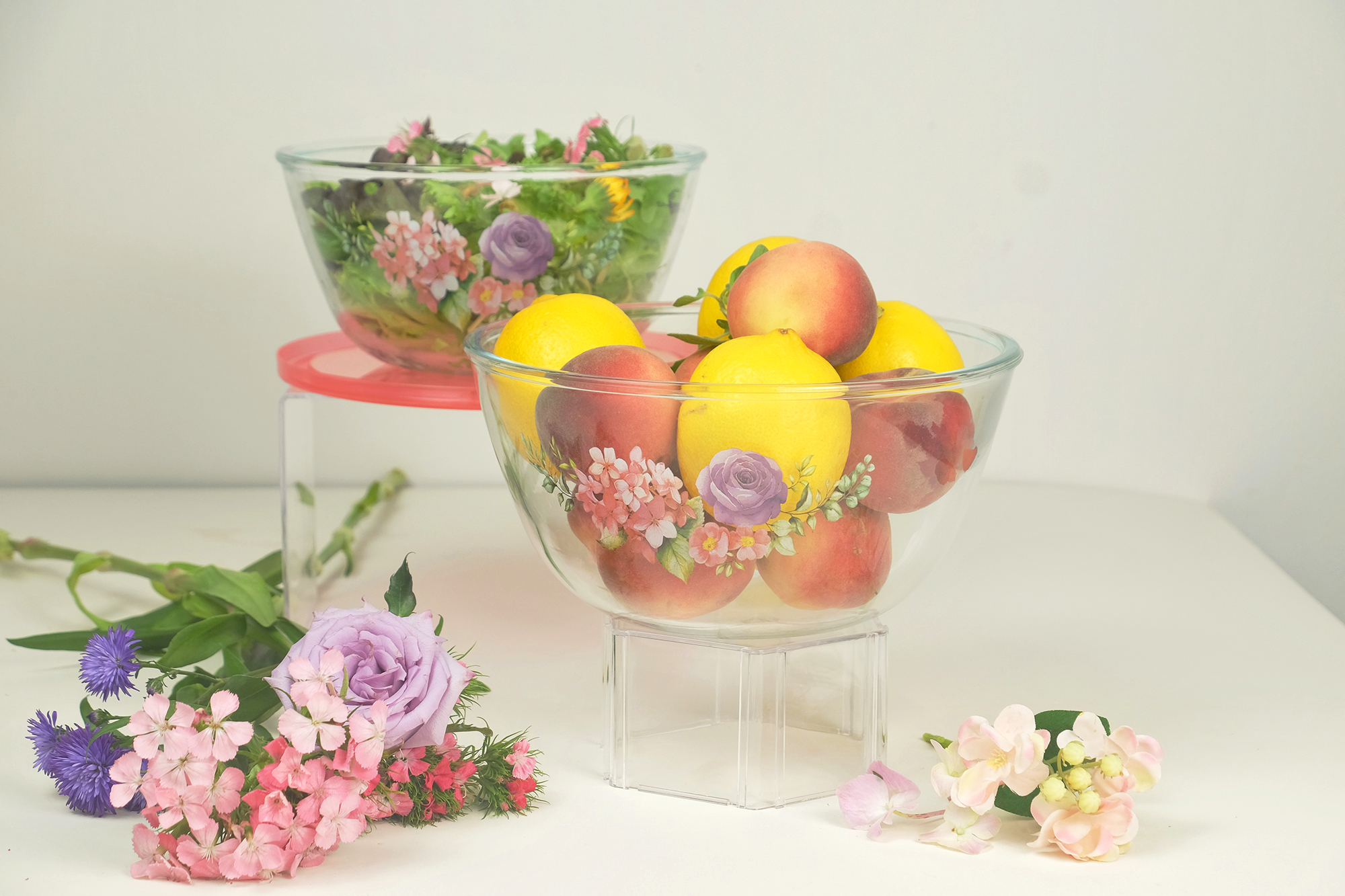 Ecolock High Borosilicate Glass Round Bowl with Lid Set 4pcs - La' Rossa