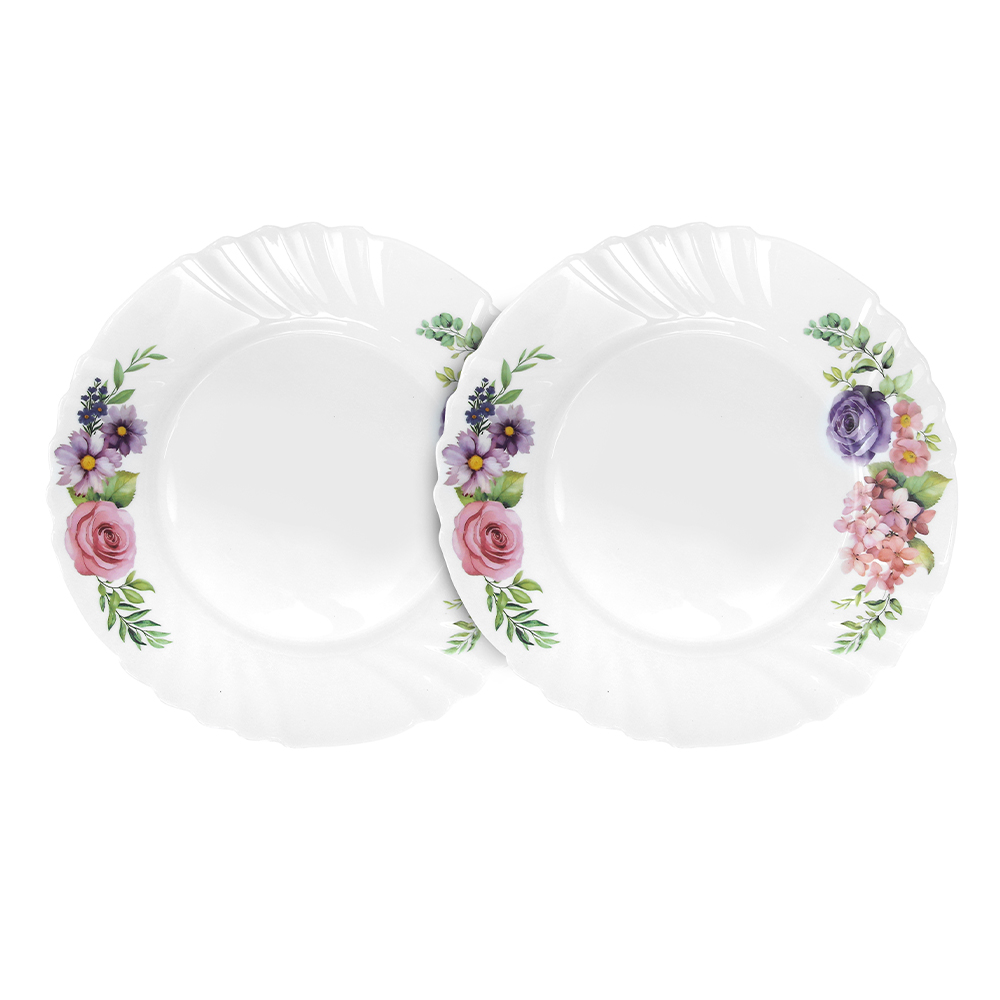 Dinexe Opal Glass Dinner Plate 10" Set 2pcs - La' Rossa