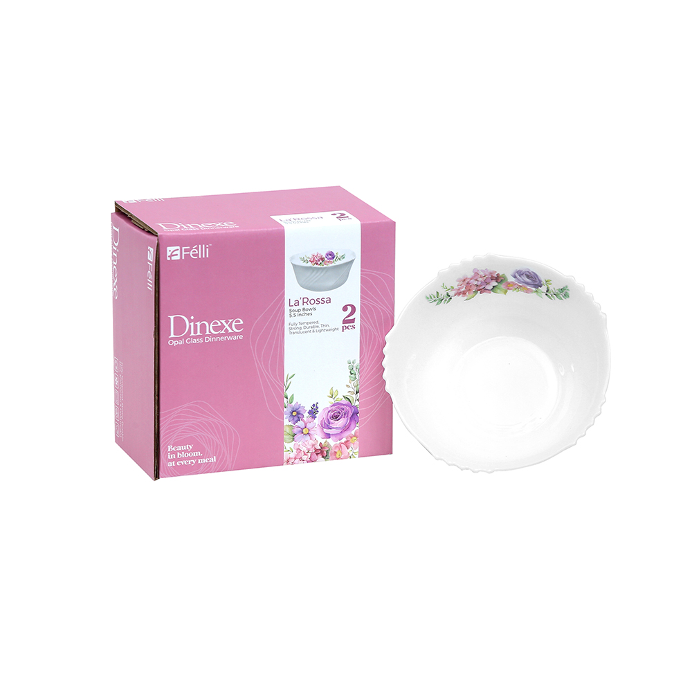 Dinexe Opal Glass Soup Bowl 5.5" Set 2pcs - La' Rossa