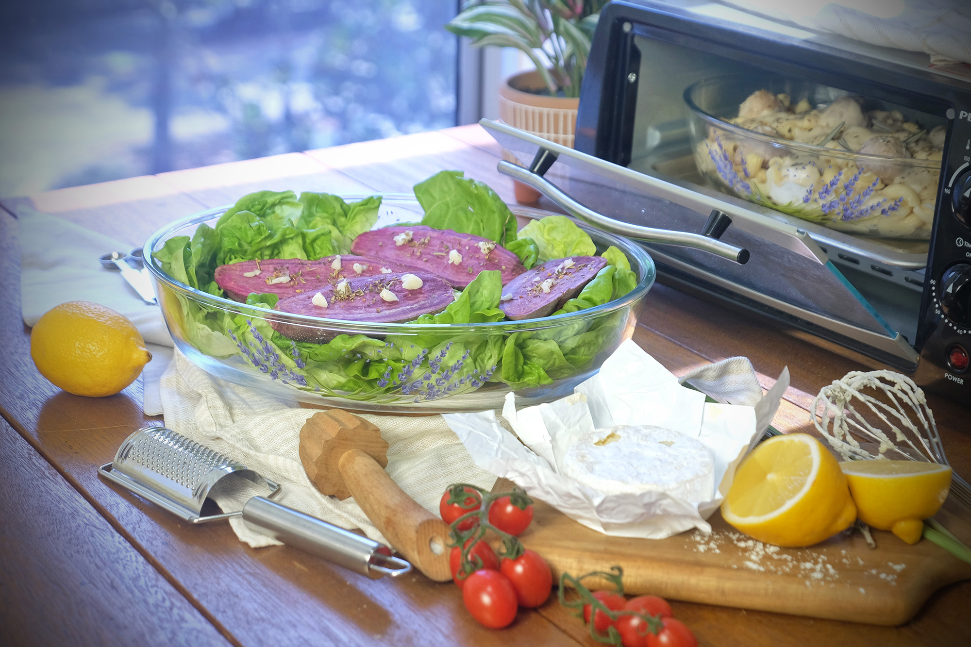 Ecolock High Borosilicate Glass Oval Baking Dish Set 2pcs - Lavender