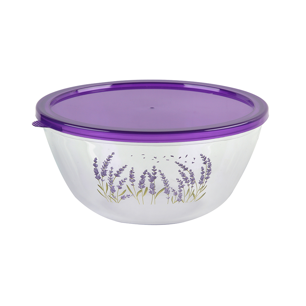 Ecolock High Borosilicate Glass Round Bowl with Lid Set 2pcs - Lavender