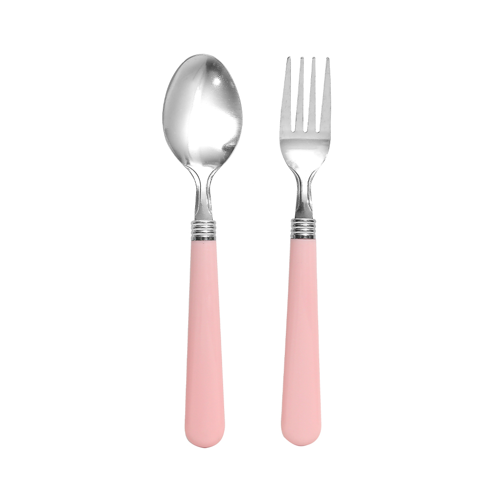 Colour Handle Cutlery Set 12pcs - Pink