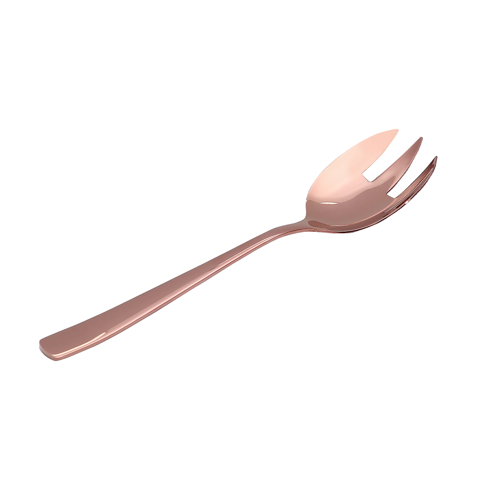 Curve Rose Gold Serving Salad Spoon & Fork (2pcs)