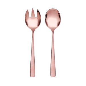 Curve Rose Gold Serving Salad Spoon & Fork (2pcs)