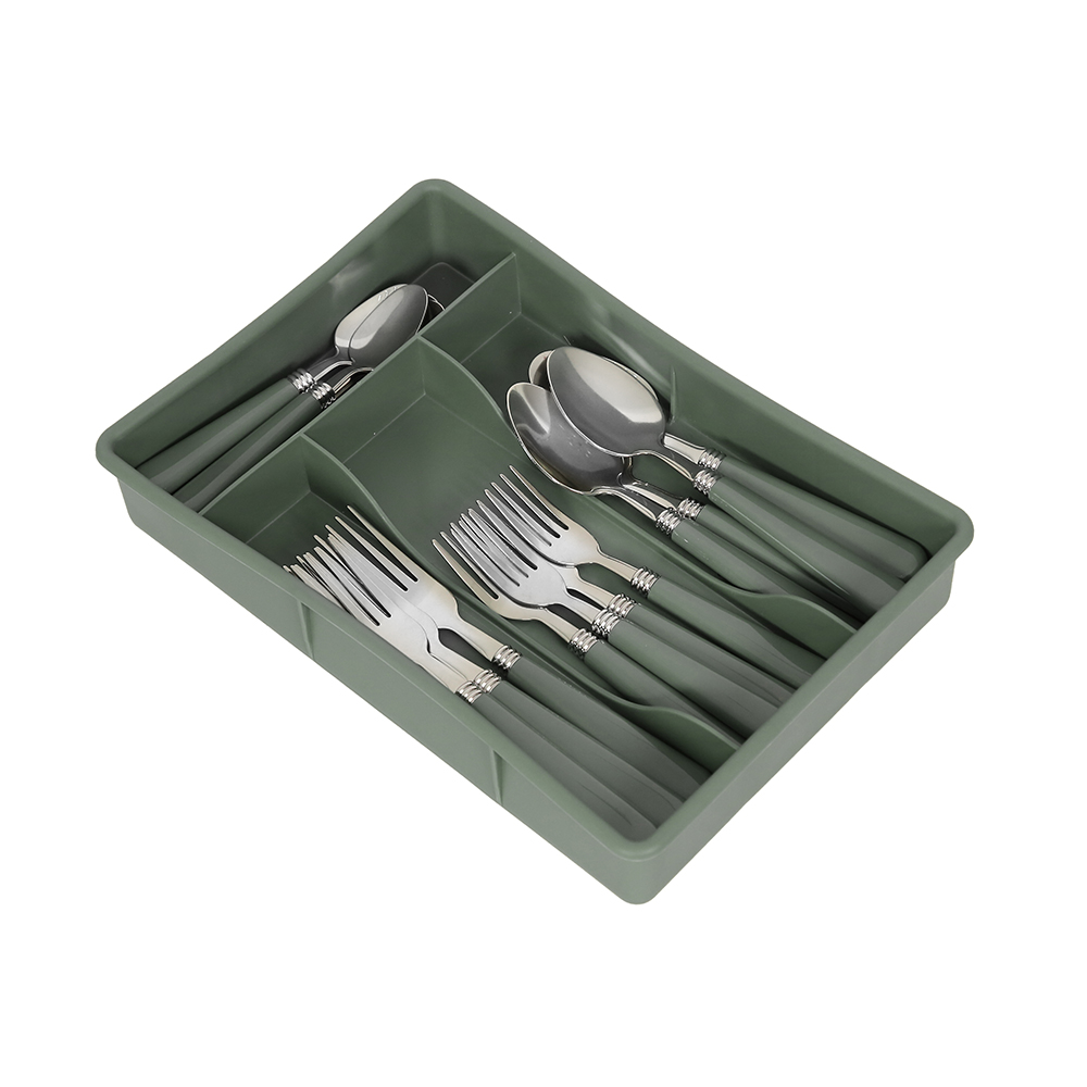 Colour Plastic Handle Echoline Cutlery Set 16pcs -Green