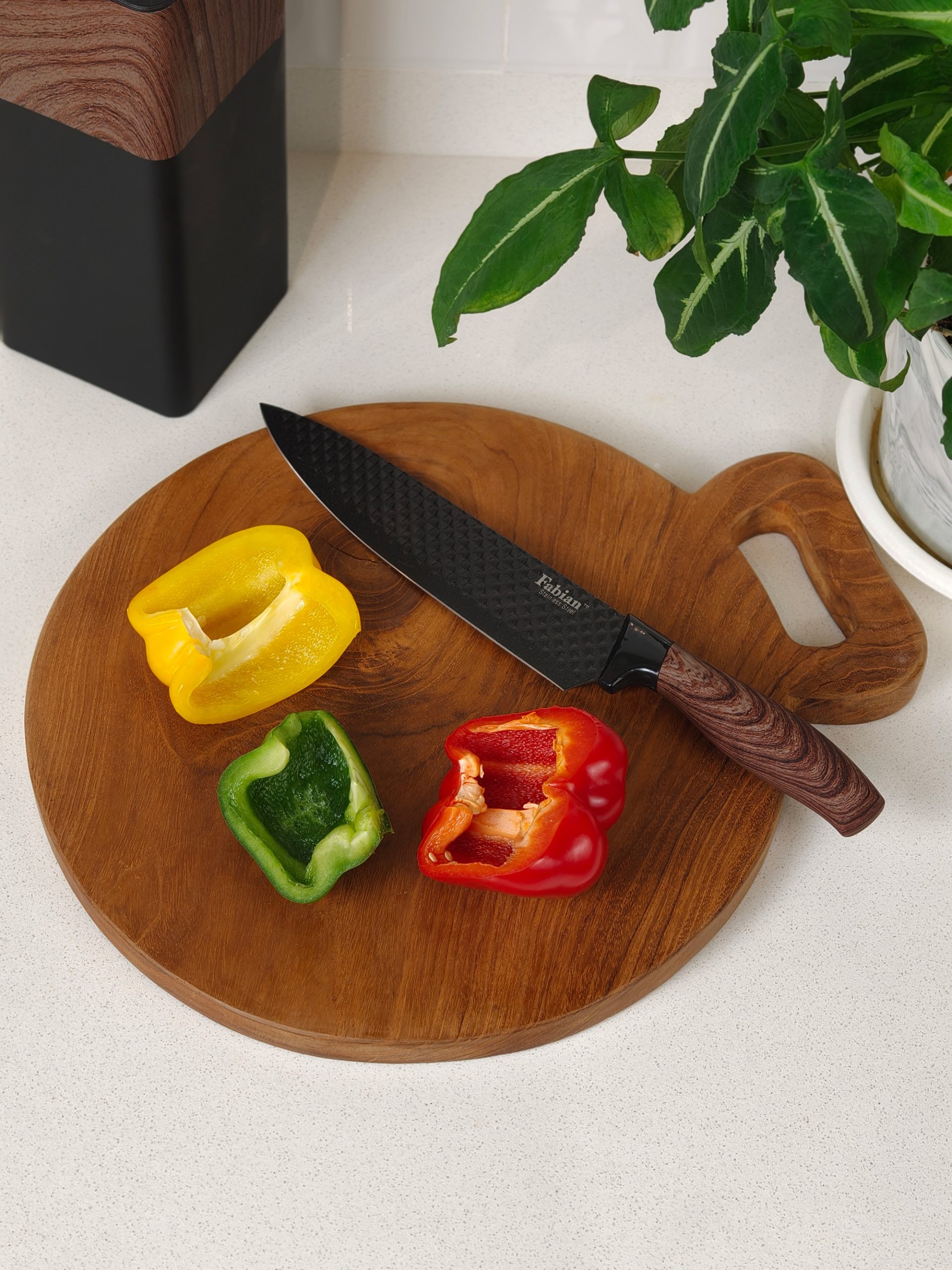 Fabian Kuro & Ki Knife Block Set 5pcs - Dark Brown