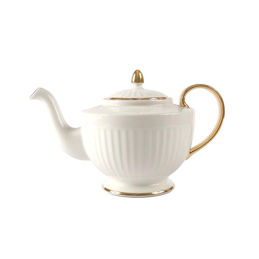 Drape Gold Teapot and Cup & Saucer Set 13pcs