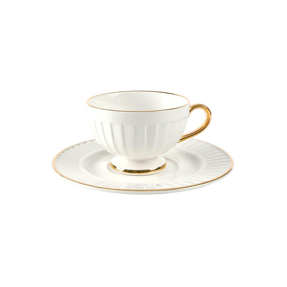 Drape Gold Teapot and Cup & Saucer Set 13pcs