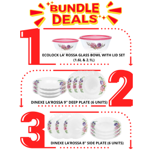 Dinexe Opal Glass Dinnerware & Glassware Set 16pcs - La' Rossa