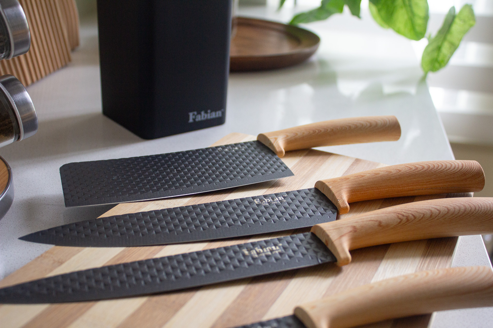 Fabian Kuro & Ki Knife Block Set 5pcs - Light Brown