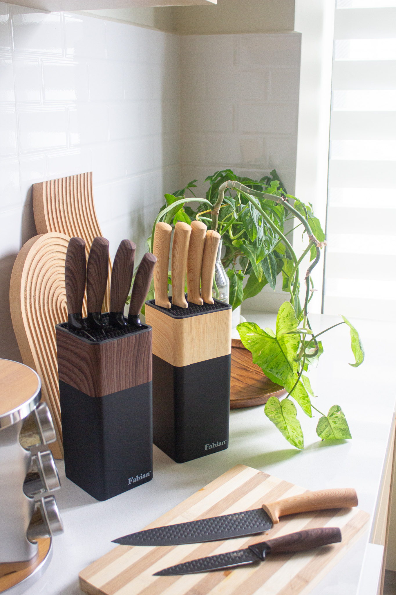 Fabian Kuro & Ki Knife Block Set 5pcs - Light Brown