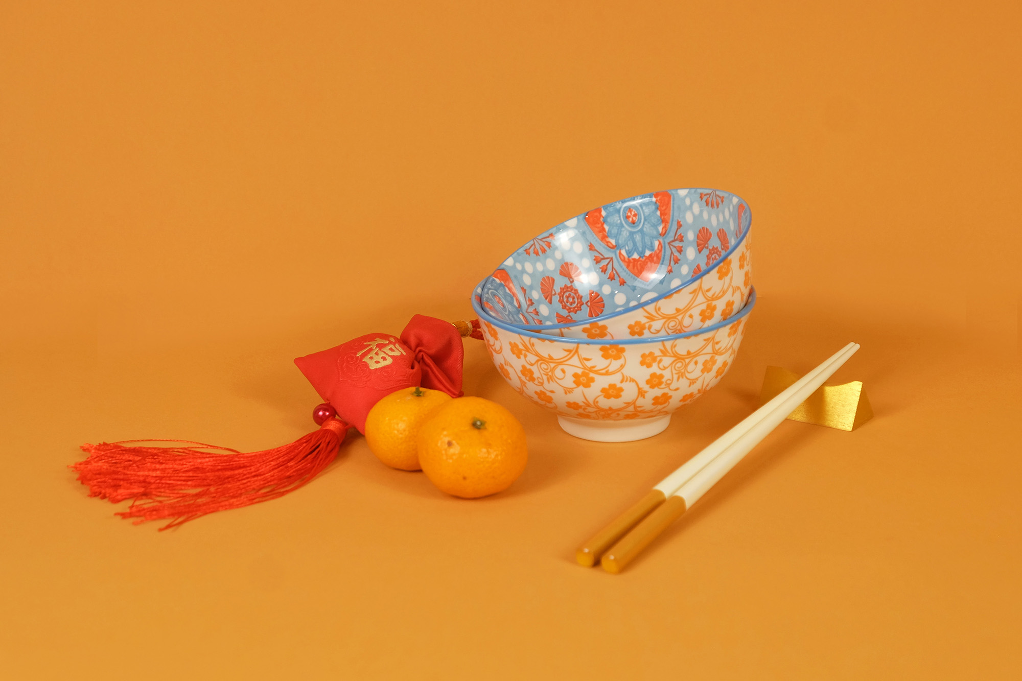 Harmonika Porcelain Rice Bowl 4.5" Set 4pcs - Oriental