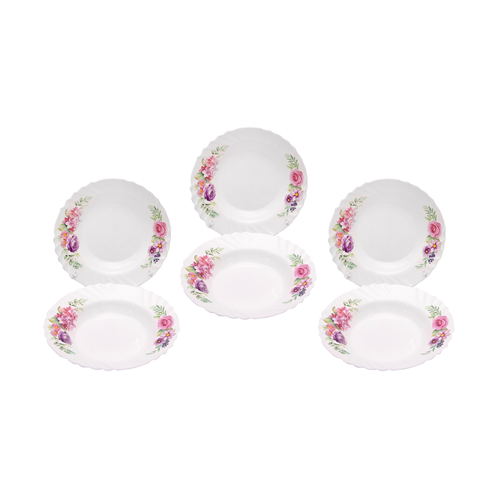 Dinexe Opal Glass Soup Plate 9" Set 6pcs - La' Rossa