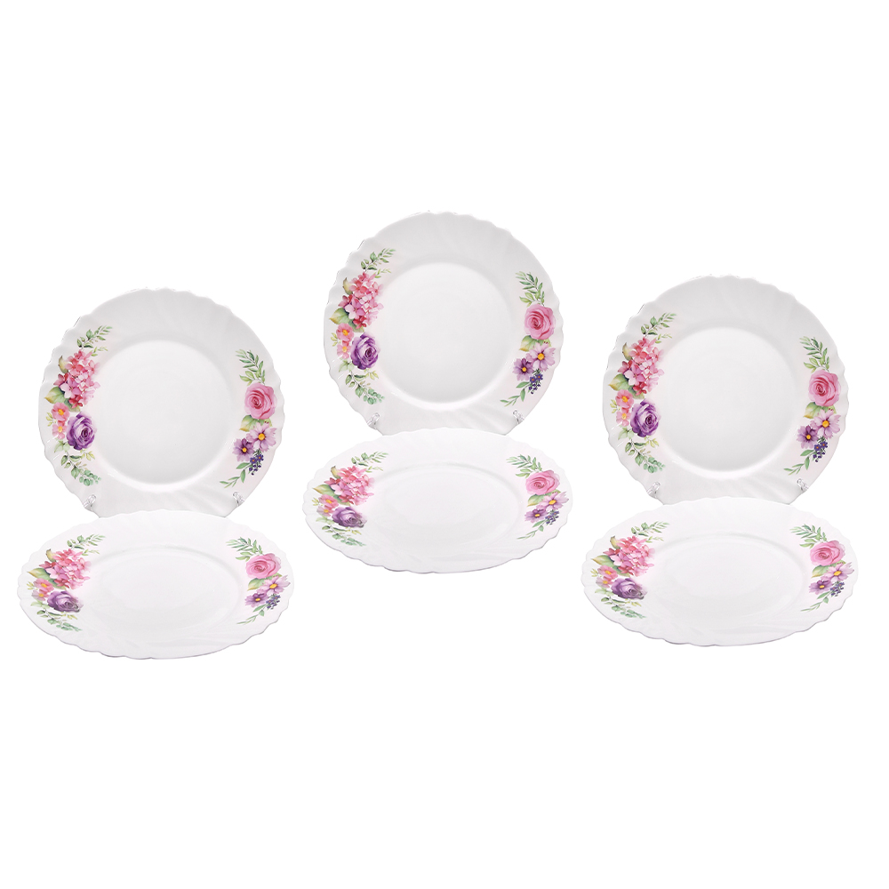 Dinexe Opal Glass Dinner Plate 10" Set 6pcs - La' Rossa