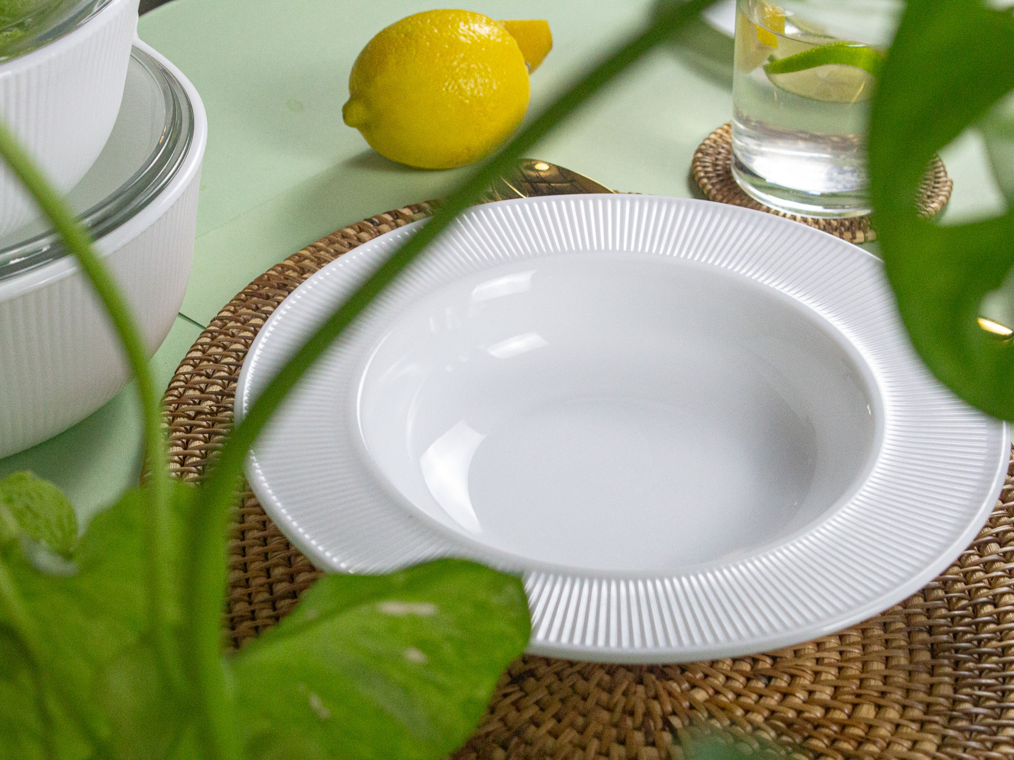 Dinexe Opal Glass White Soup Plate 9.5" - Linea