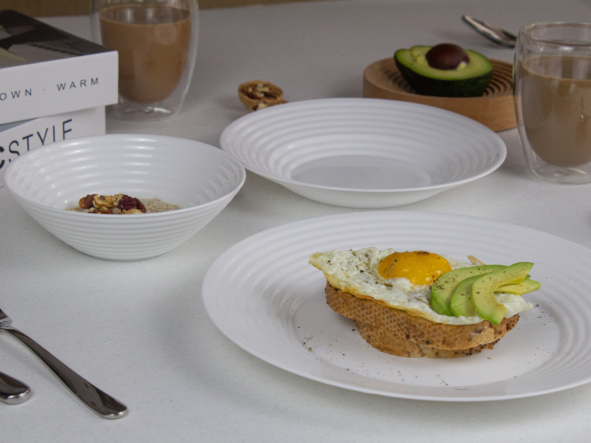 Dinexe Opal Glass White Dinnerware Set 12pcs - Minea