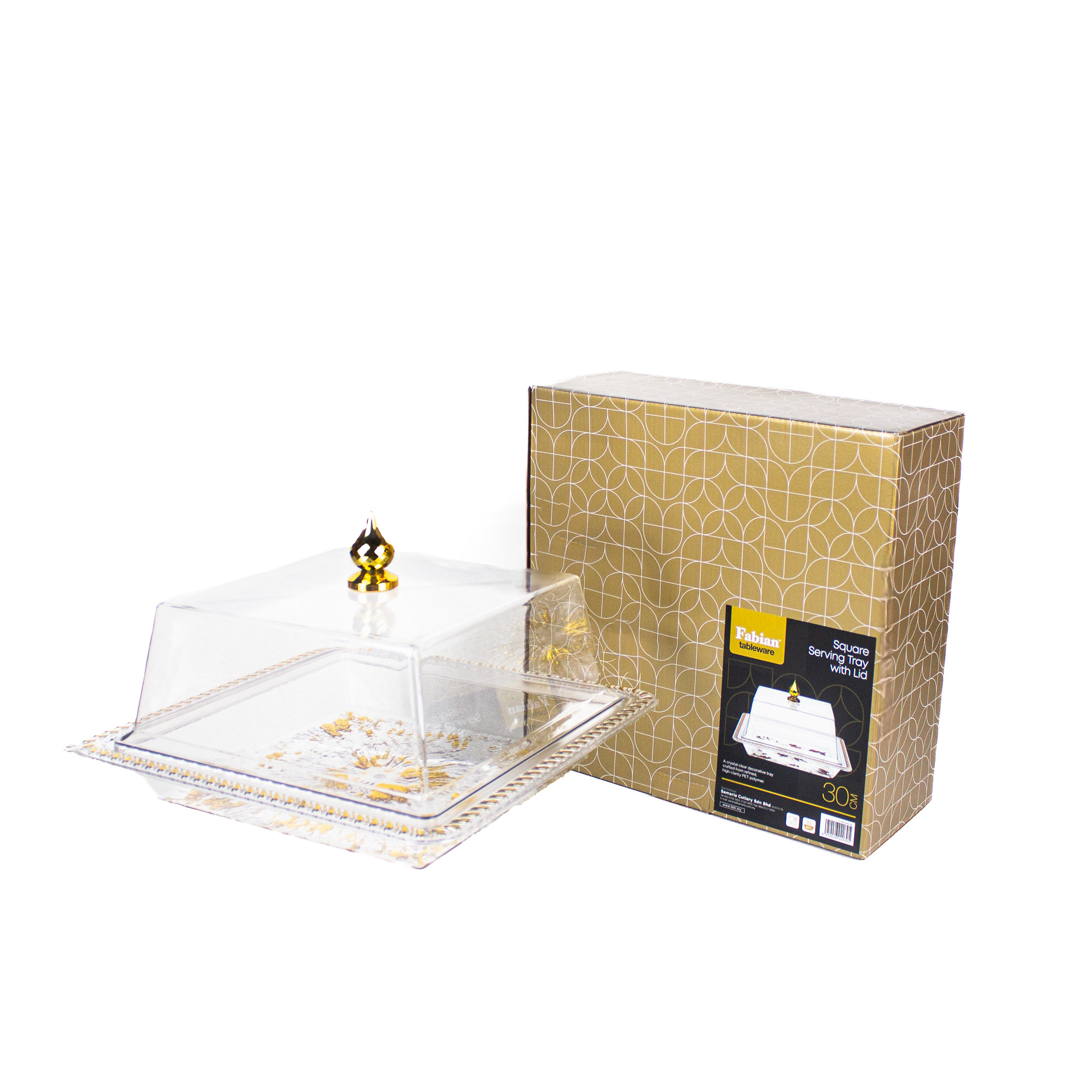 Fabian PET Square Serving Tray With Lid 30cm