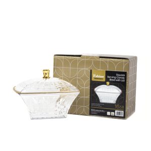Fabian PET Square Serving Candy Bowl With Lid 16.5cm